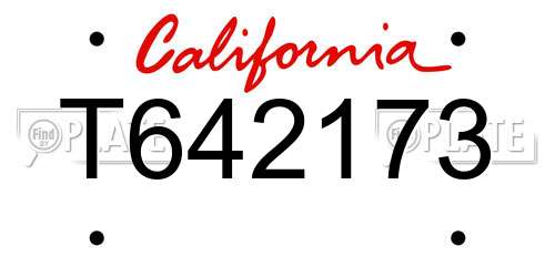 T642173 California License Plate