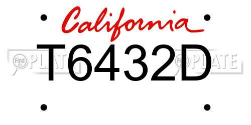 T6432D California License Plate