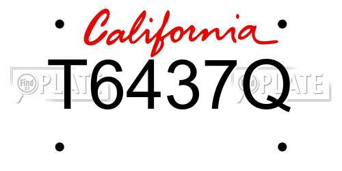 T6437Q California License Plate