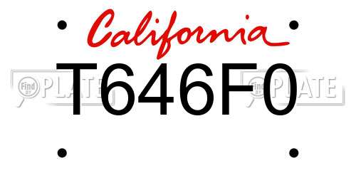 T646F0 California License Plate