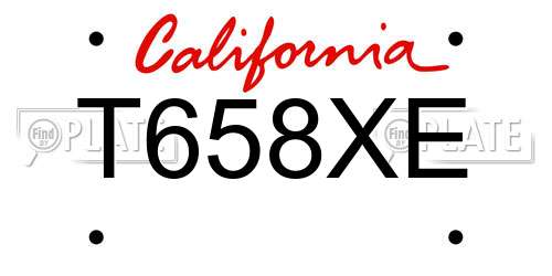 T658XE California License Plate