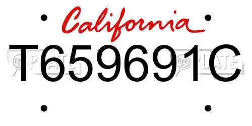 T659691C California License Plate