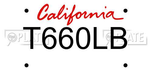T660LB California License Plate