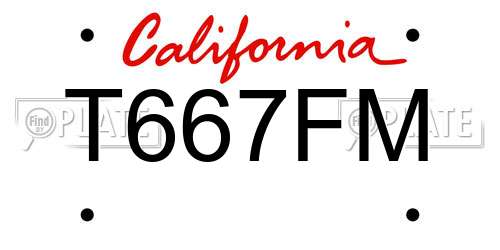 T667FM California License Plate