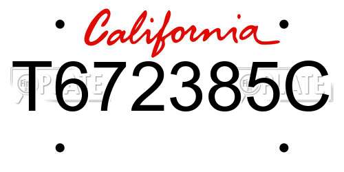 T672385C California License Plate