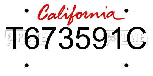 T673591C California License Plate