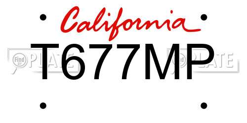 T677MP California License Plate