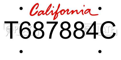 T687884C California License Plate