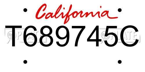 T689745C California License Plate