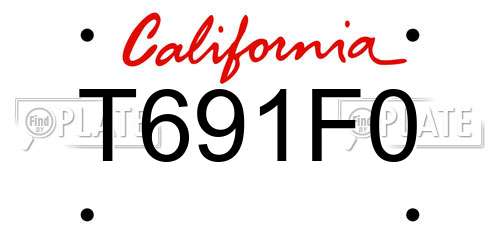 T691F0 California License Plate
