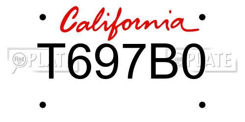 T697B0 California License Plate