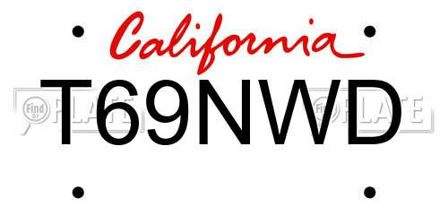 T69NWD California License Plate