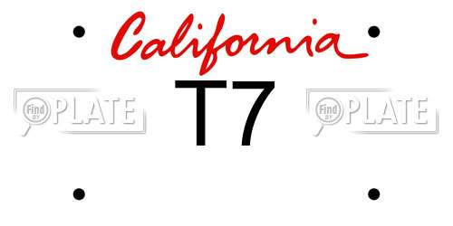 T7 California License Plate
