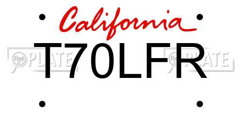 T70LFR California License Plate