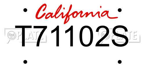 T71102S California License Plate