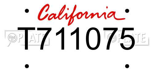 T711075 California License Plate
