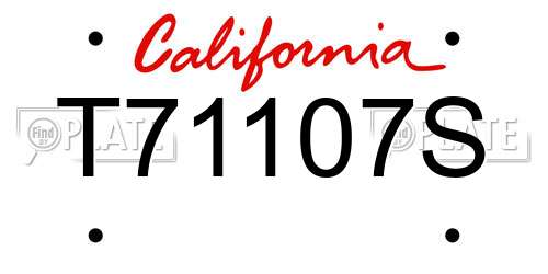 T71107S California License Plate