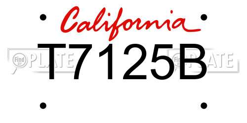 T7125B California License Plate