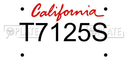 T7125S California License Plate