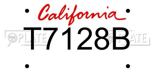 T7128B California License Plate