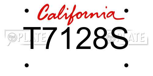 T7128S California License Plate