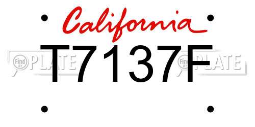 T7137F California License Plate