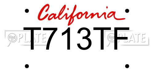 T713TF California License Plate