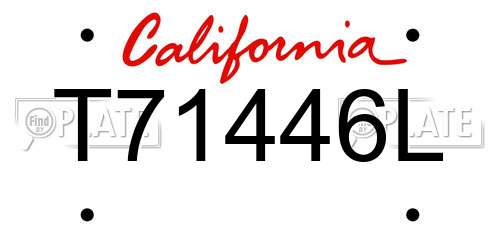 T71446L California License Plate