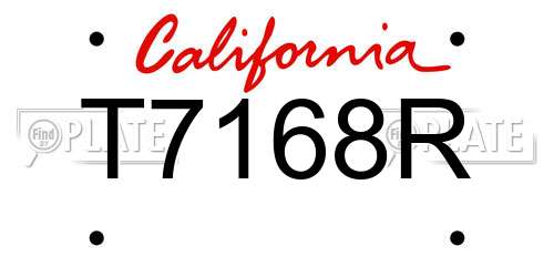 T7168R California License Plate