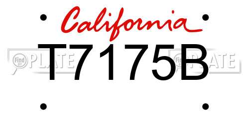 T7175B California License Plate