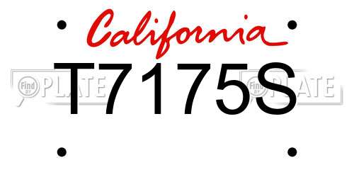T7175S California License Plate
