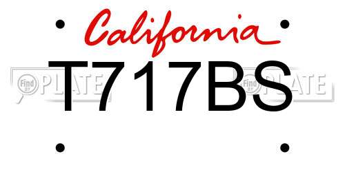 T717BS California License Plate