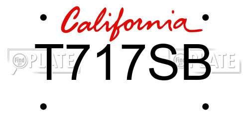 T717SB California License Plate