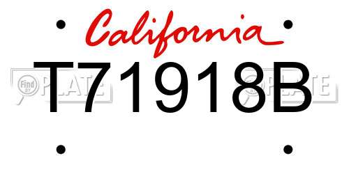 T71918B California License Plate