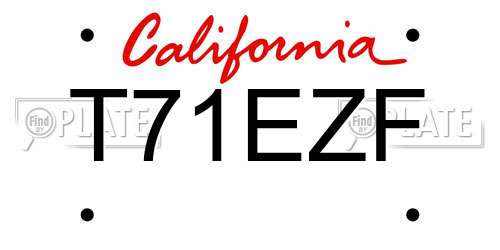 T71EZF California License Plate