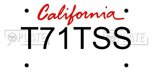 T71TSS California License Plate