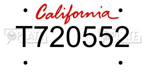 T720552 California License Plate