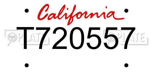 T720557 California License Plate