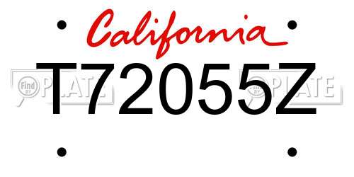 T72055Z California License Plate
