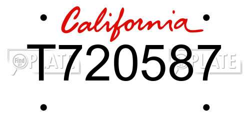 T720587 California License Plate