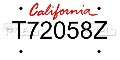 T72058Z California License Plate