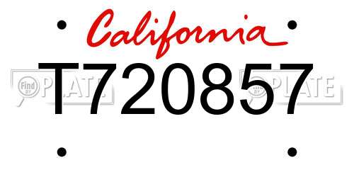T720857 California License Plate