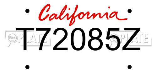 T72085Z California License Plate