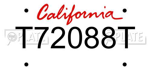 T72088T California License Plate