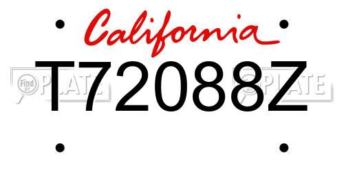 T72088Z California License Plate