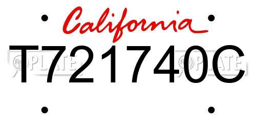 T721740C California License Plate