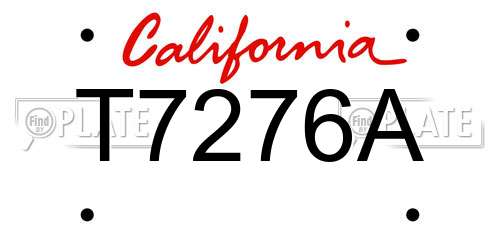 T7276A California License Plate