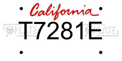 T7281E California License Plate