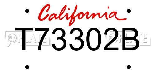 T73302B California License Plate
