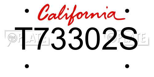 T73302S California License Plate